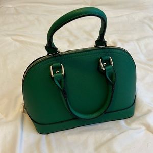 Green leather purse